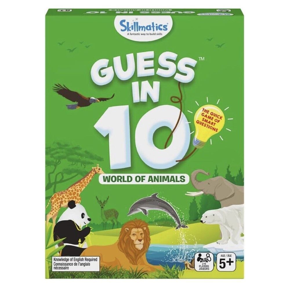 Skillmatics Guess in 10 World of‎ Animals Educational Game 5+ Brand New Sealed